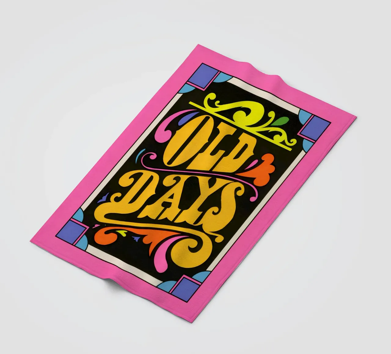 "Old Days" Stampa pop art neon con scritte psichedeliche retrò coperta in pile da NorwesClub