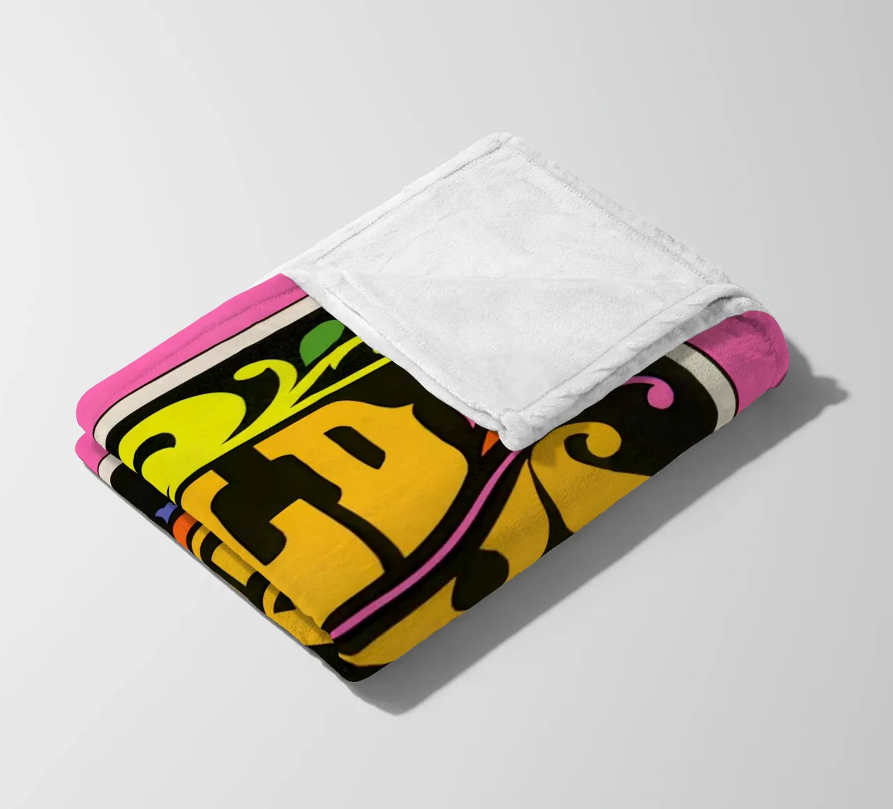 "Old Days" Stampa pop art neon con scritte psichedeliche retrò coperta in pile da NorwesClub