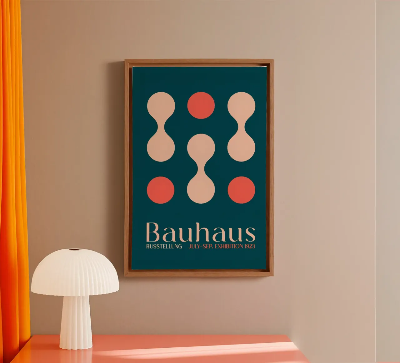 Bauhaus Tentoonstelling 1923 Mid-Century Minimalistisch Abstract Prin canvas met Baklijst van NorwesClub