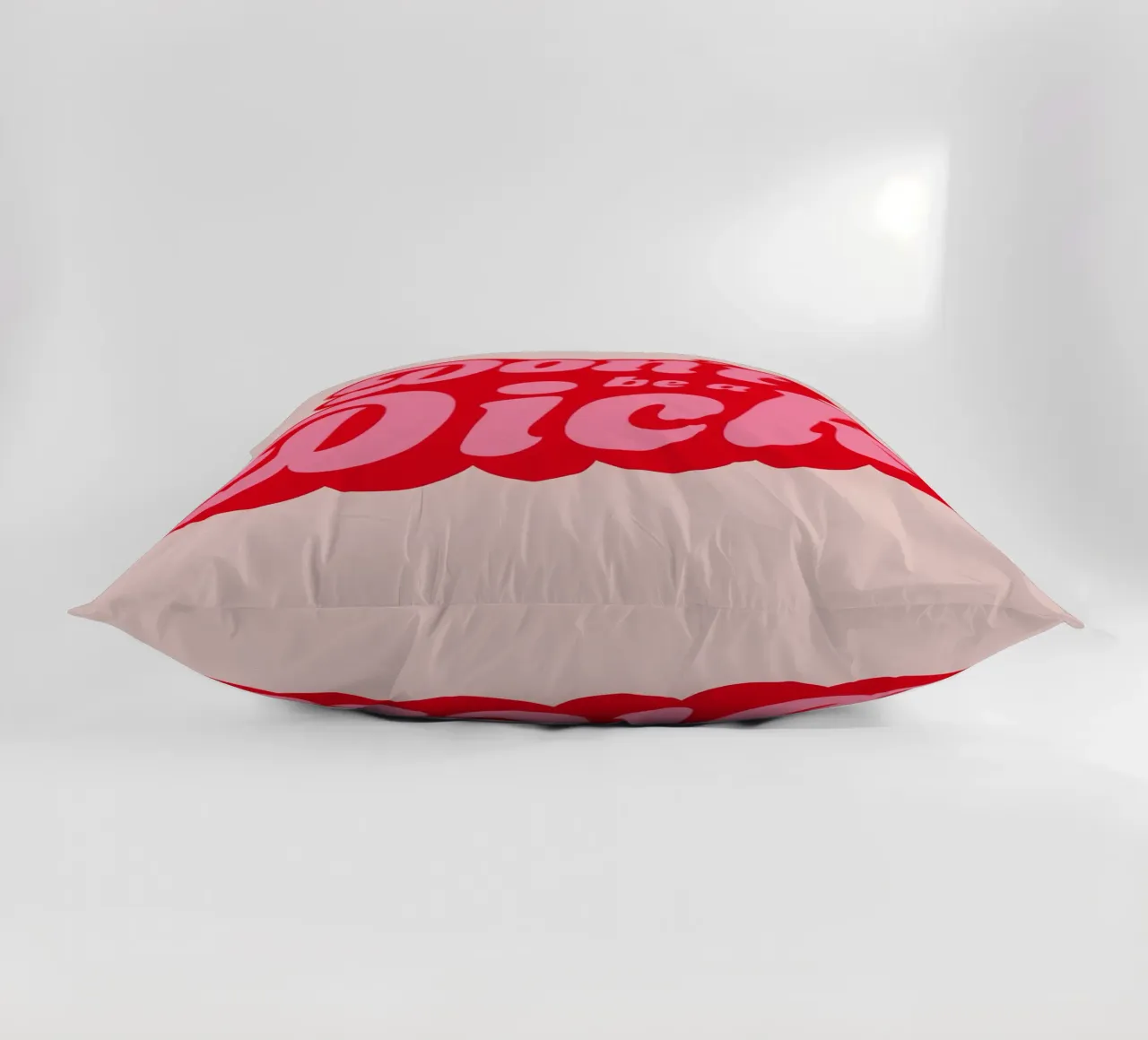 "Don't Be a Dick" Bold Retro Typography Pink Statement Print decorative cushion by NorwesClub