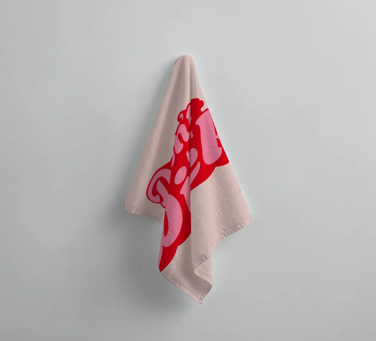 "Don't Be a Dick" Bold Retro Typography Pink Statement Print towel by NorwesClub