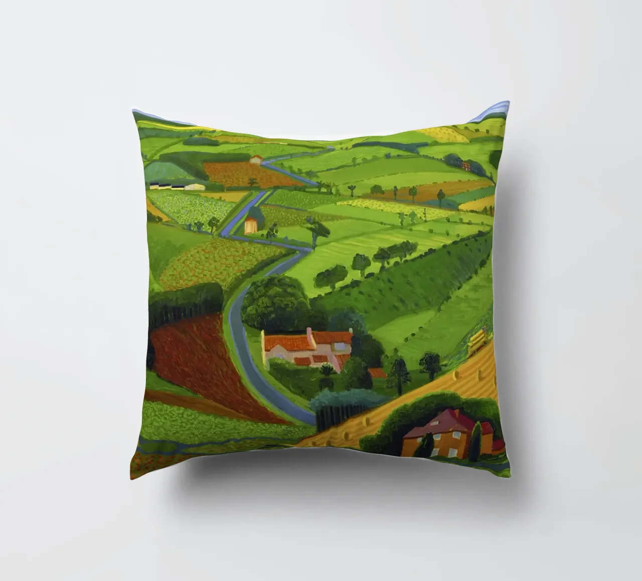 The Road Across the Wolds decorative cushion by khanrosie
