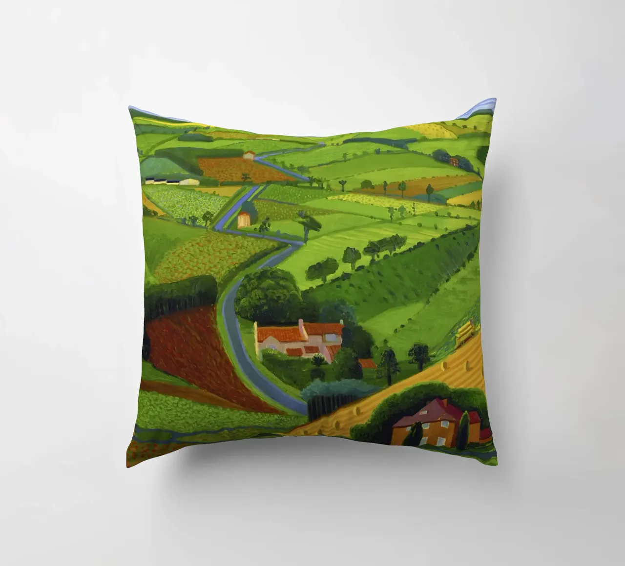 The Road Across the Wolds decorative cushion by khanrosie