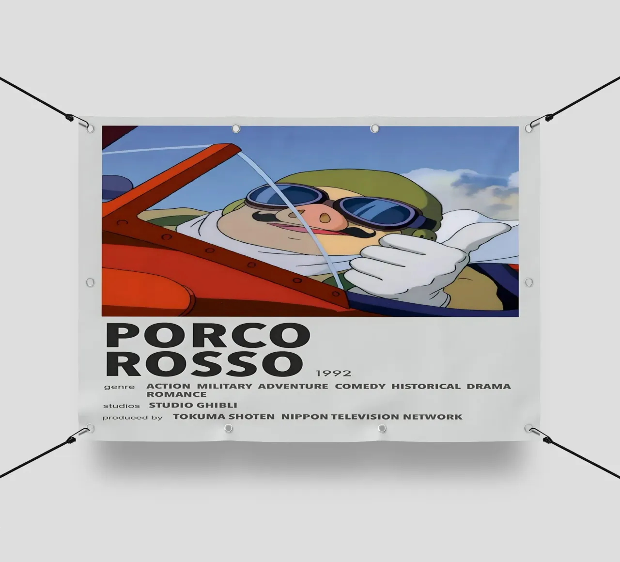 PORCO  ROSSO  1992 telo in pvc da Totoya