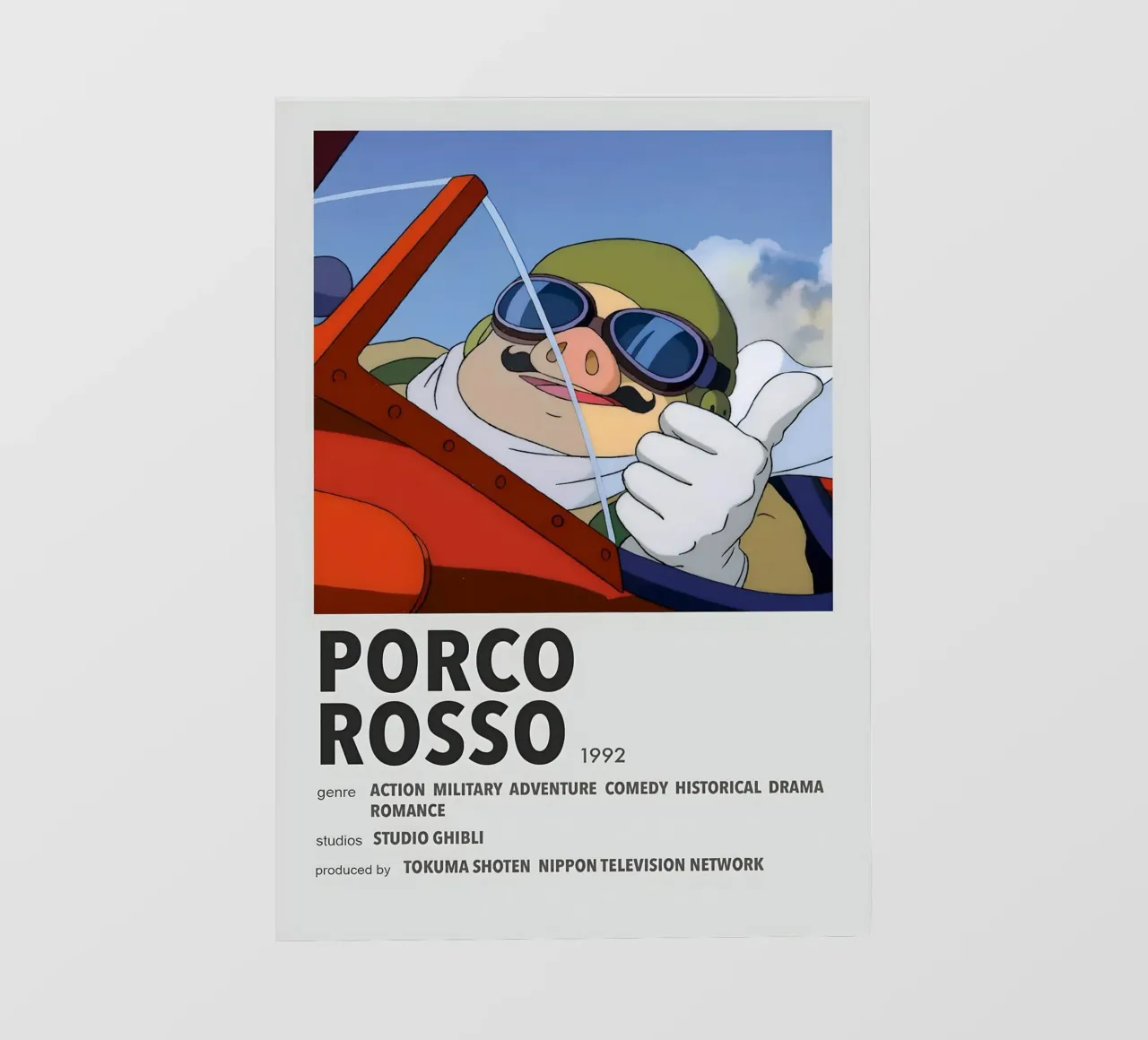 PORCO  ROSSO  1992 telo in pvc da Totoya