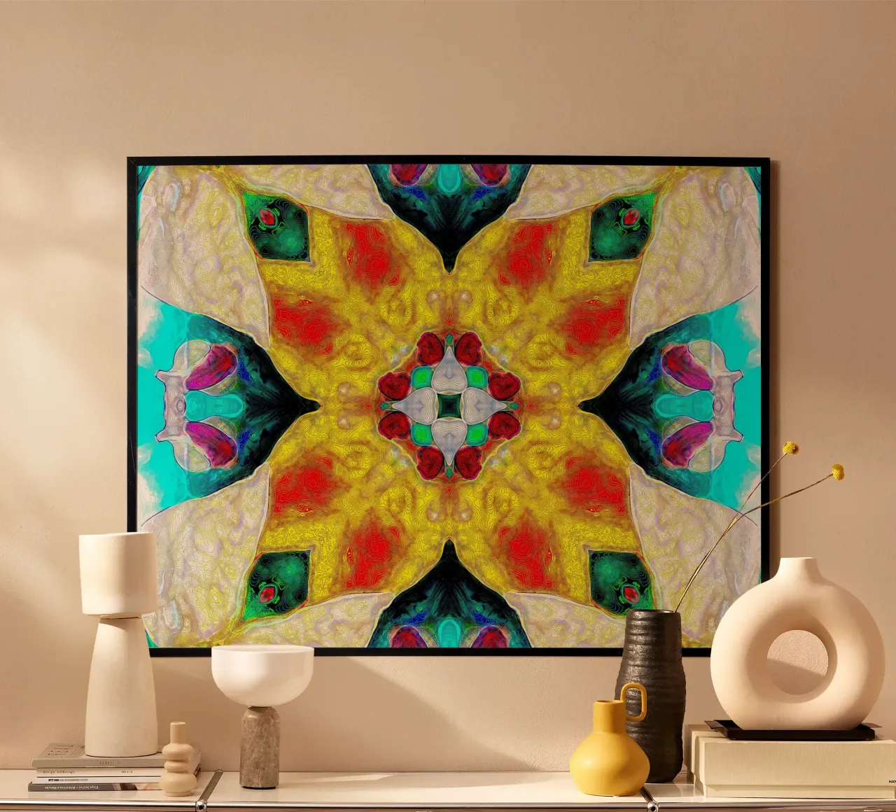 Illusione: astratto, complesso, texture, forme, simmetria, colorato poster da Gürsel Yesil Digital Art