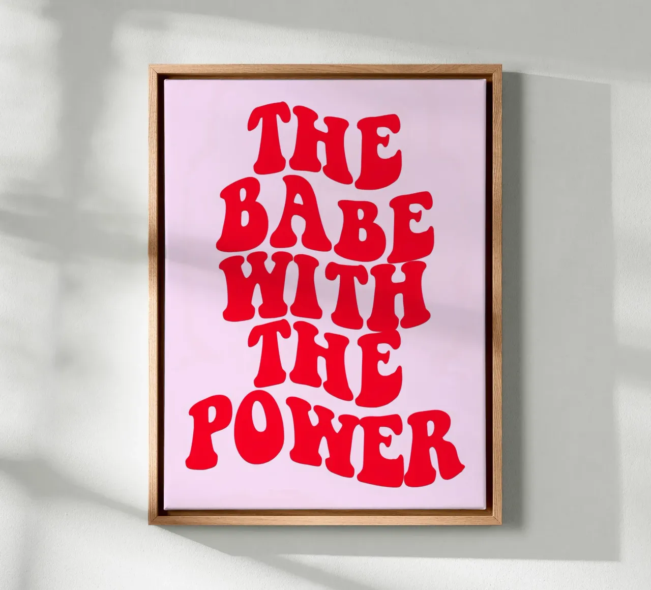"The Babe With The Power" Feminist Retro Empowering Pop Art canvas with Floater frame by NorwesClub
