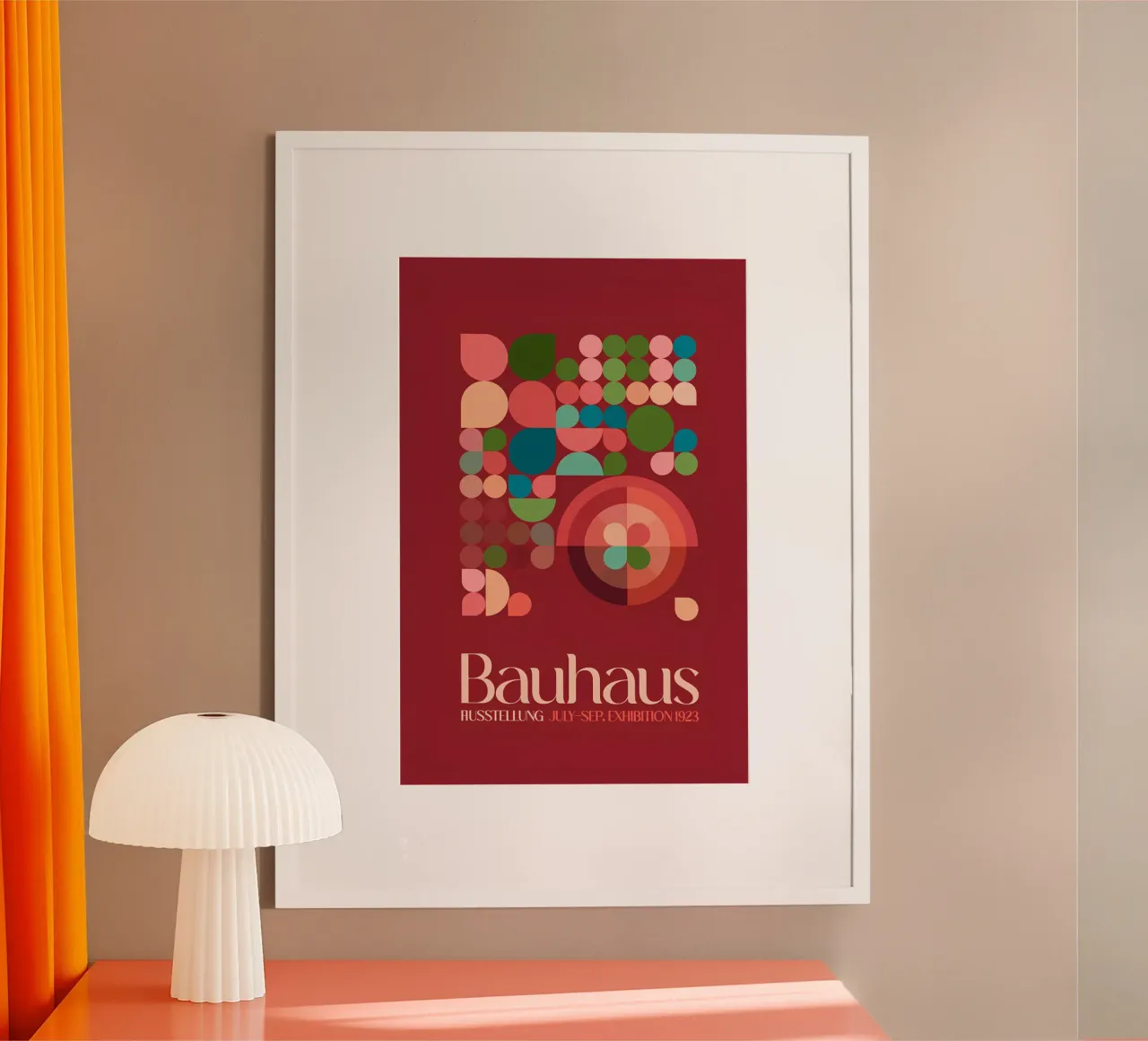 Exposición Bauhaus 1923 Abstracto Geométrico Rojo Mediados de Siglo P poster con marco de plástico de NorwesClub