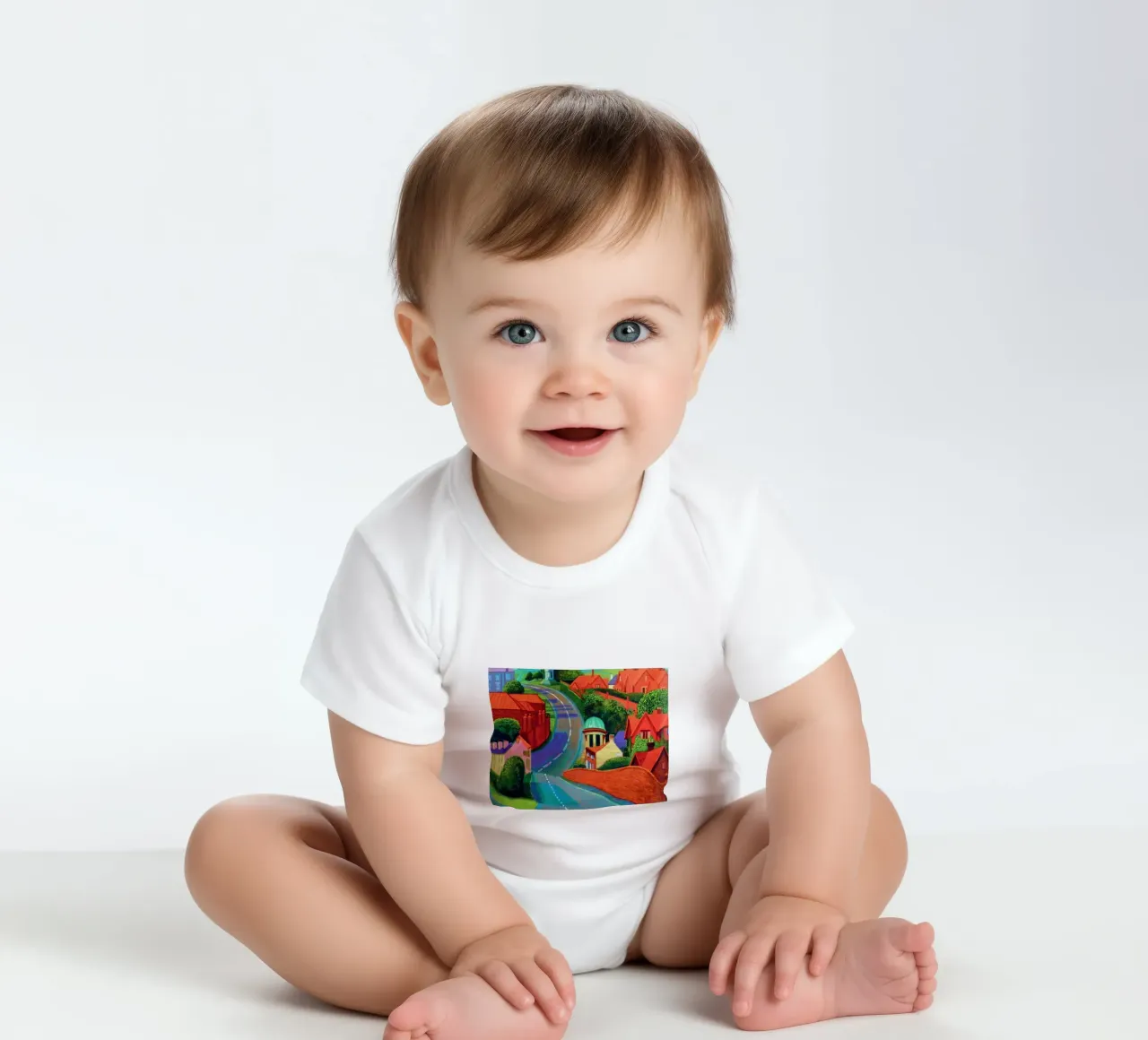 The Road to York through Sledmere short-sleeve baby romper by khanrosie