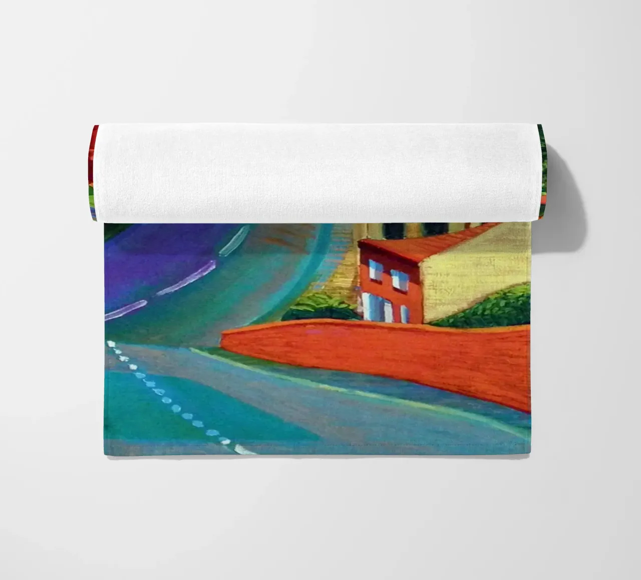 De weg naar York door Sledmere strandhanddoek van khanrosie