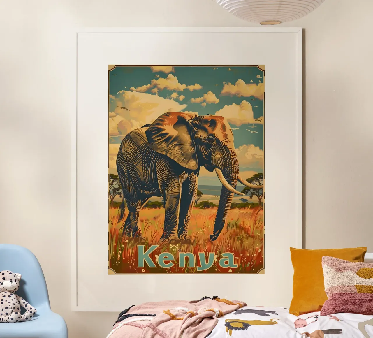 Kenya Elephant Vintage Art poster by Vintage Travel Art
