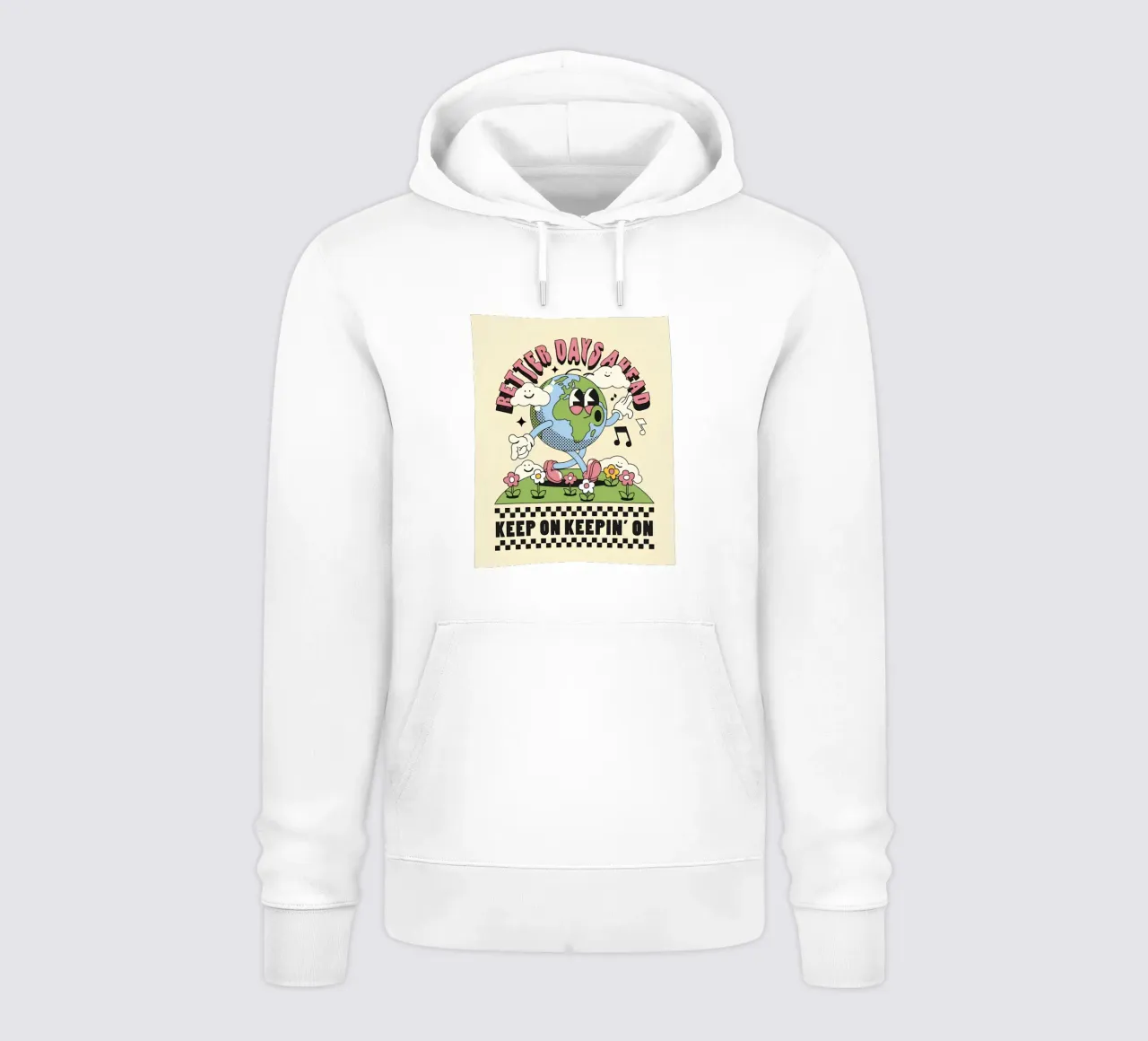 "Gimme Better Days Ahead" Pop Art retrò e ottimista della Terra felpa con cappuccio da NorwesClub