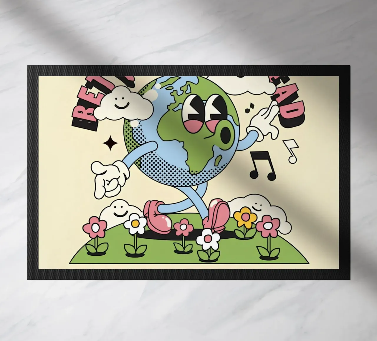 "Gimme Better Days Ahead" Pop Art retrò e ottimista della Terra zerbino da NorwesClub