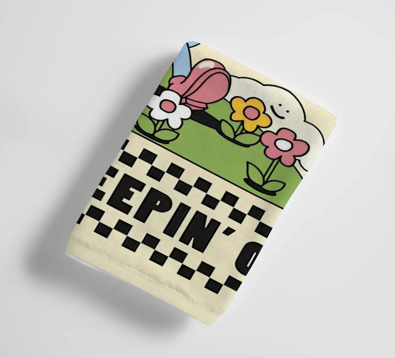 "Gimme Better Days Ahead" Retro Earth Optimistic Pop Art towel by NorwesClub
