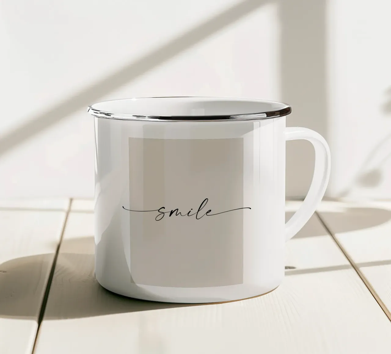 Sorriso - parole d'ispirazione tazza in smalto da NouveauPrints