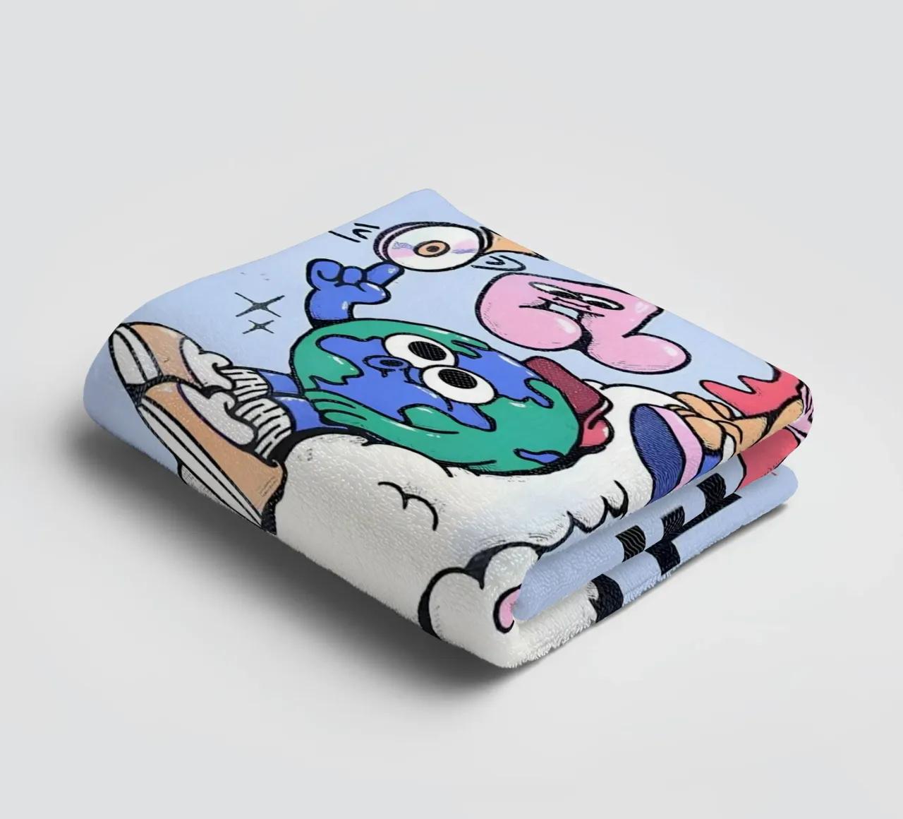 "Head in the Clouds" Groovy Sun Earth Music Pop Art Print toalla de baño de NorwesClub