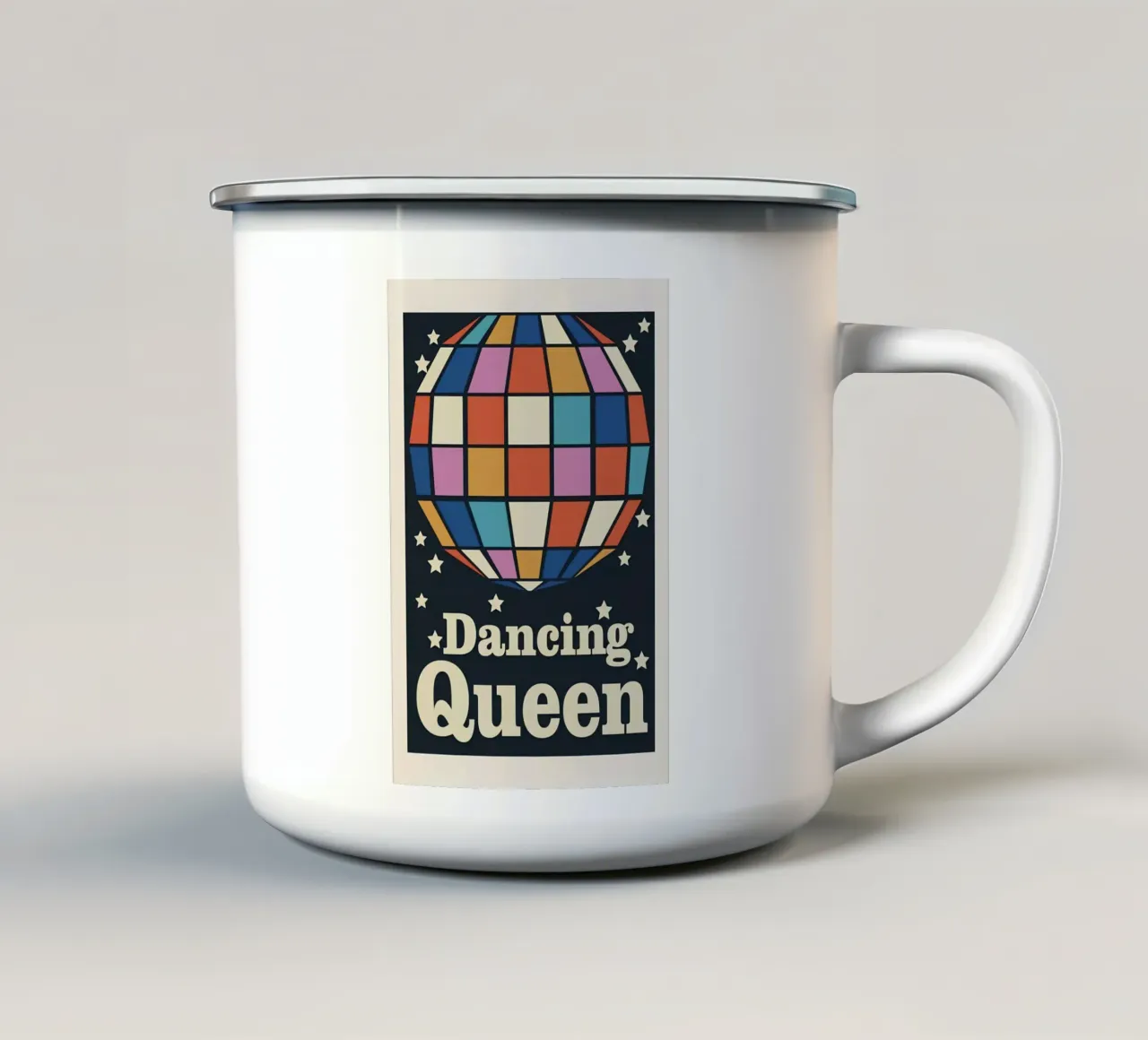 "Dancing Queen" Disco Pop Art Retro Estetico Stampa Rosa tazza in smalto da NorwesClub