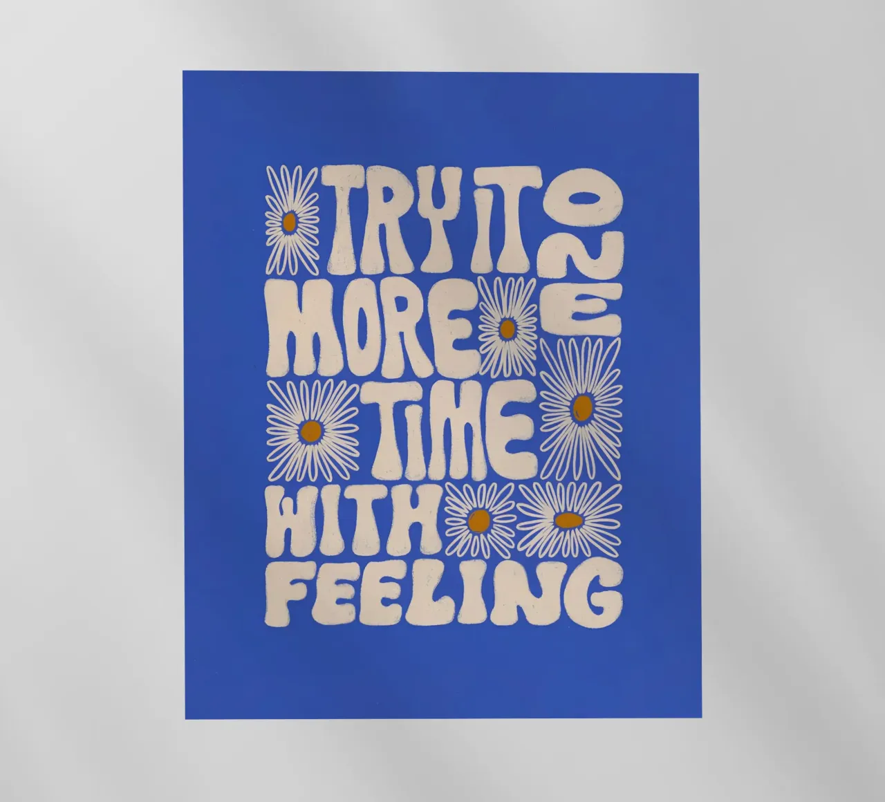 "Try It More Time" Groovy Daisy Retro Blue Pop Art pellicola backlit da NorwesClub