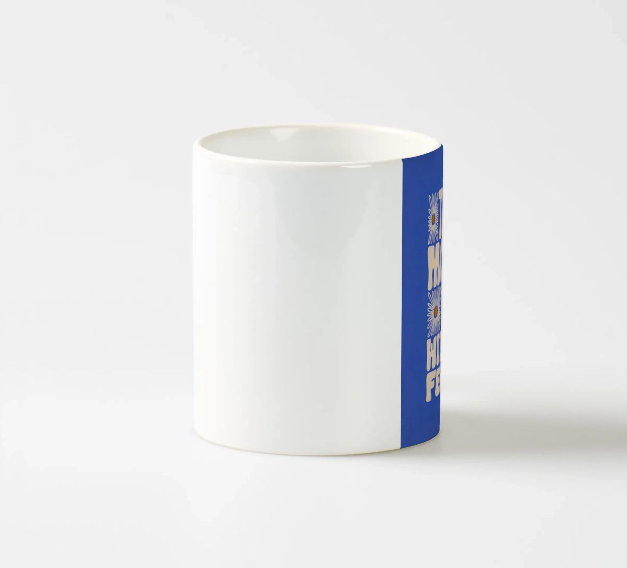 "Try It More Time" Groovy Daisy Retro Blue Pop Art tazza in ceramica da NorwesClub