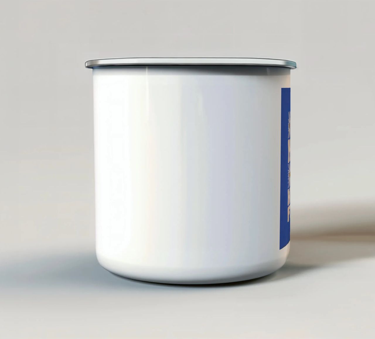 "Try It More Time" Groovy Daisy Retro Blue Pop Art tazza in smalto da NorwesClub