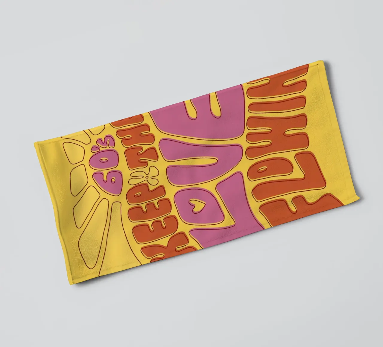 "Keep The Love Flowin'" Groovy 60s Psychedelic Pop Art toalla de baño de NorwesClub