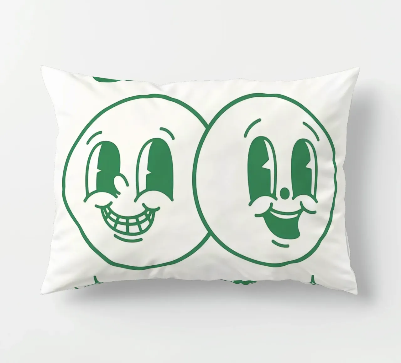 Stampa pop art retrò "It's A Good Day", facce felici, verde cuscino da NorwesClub