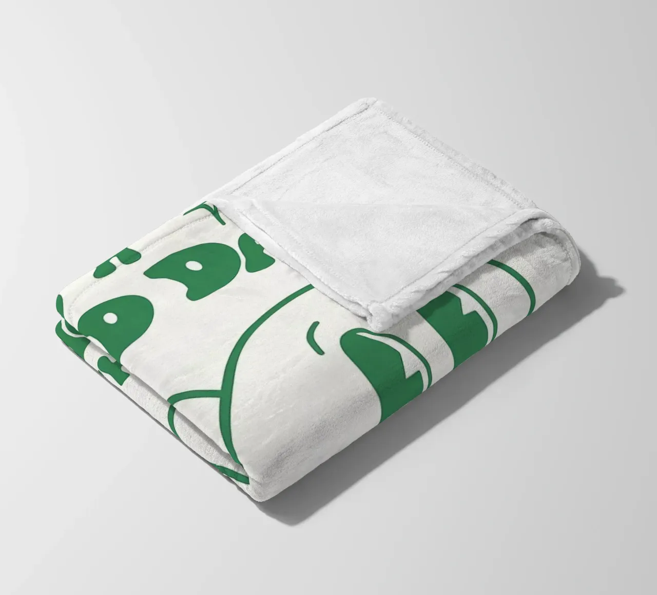 Stampa pop art retrò "It's A Good Day", facce felici, verde coperta in pile da NorwesClub