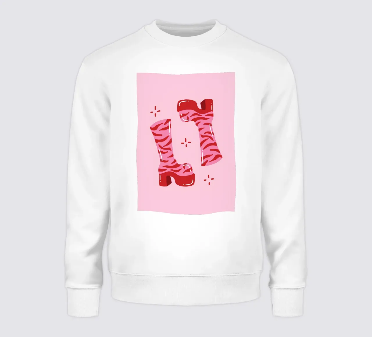 "Stivali tigrati groovy", moda pop art retrò rosa anni '60 felpa da NorwesClub