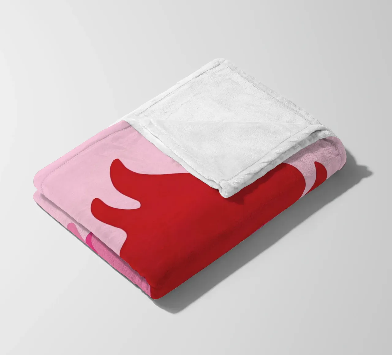 Cuore fiammeggiante, dadi rosa, stampa d'amore pop art retrò coperta in pile da NorwesClub