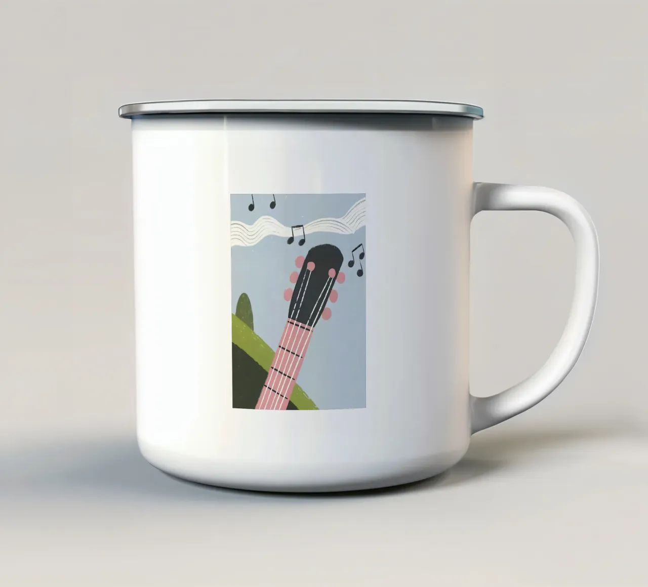 Chitarra musicale tazza in smalto da PERSONAL TOUCH