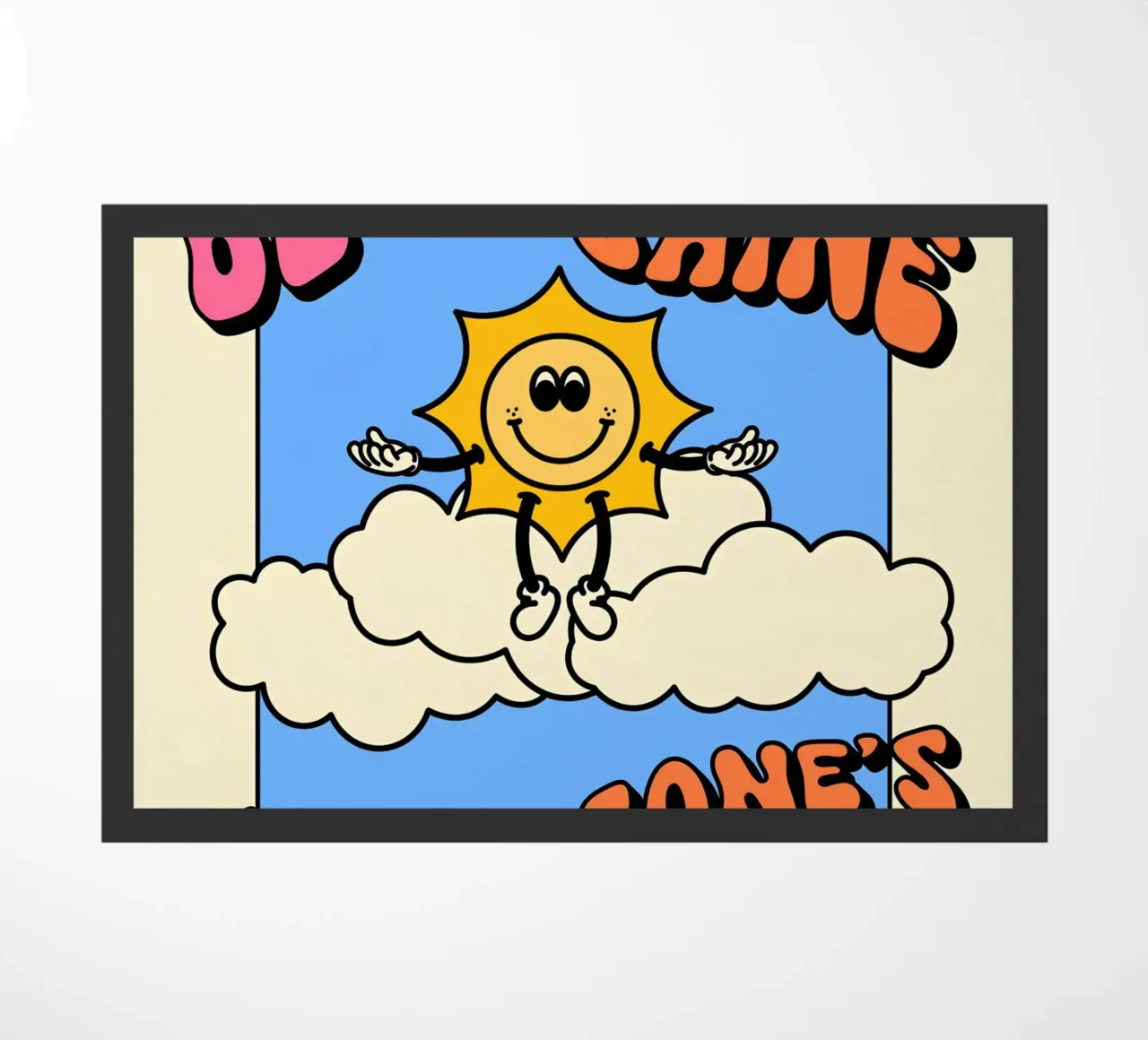 "Be The Sun" Retro Abstract Optimistic Landscape Pop Art doormat by NorwesClub
