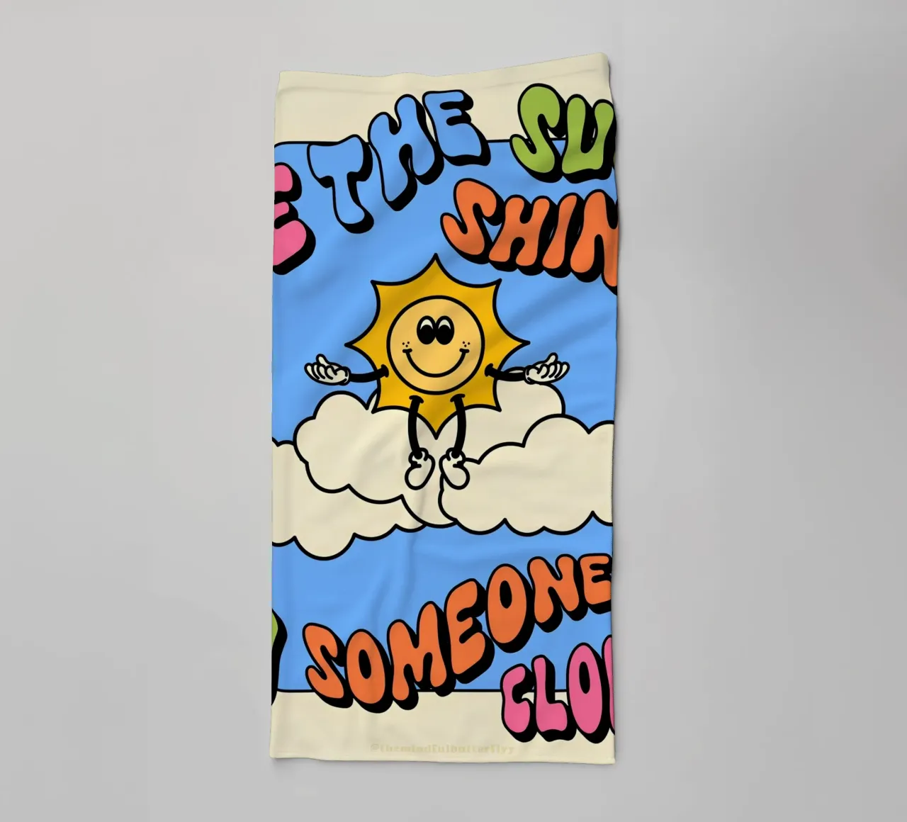 "Be The Sun" Retro Abstract Optimistic Landscape Pop Art towel by NorwesClub