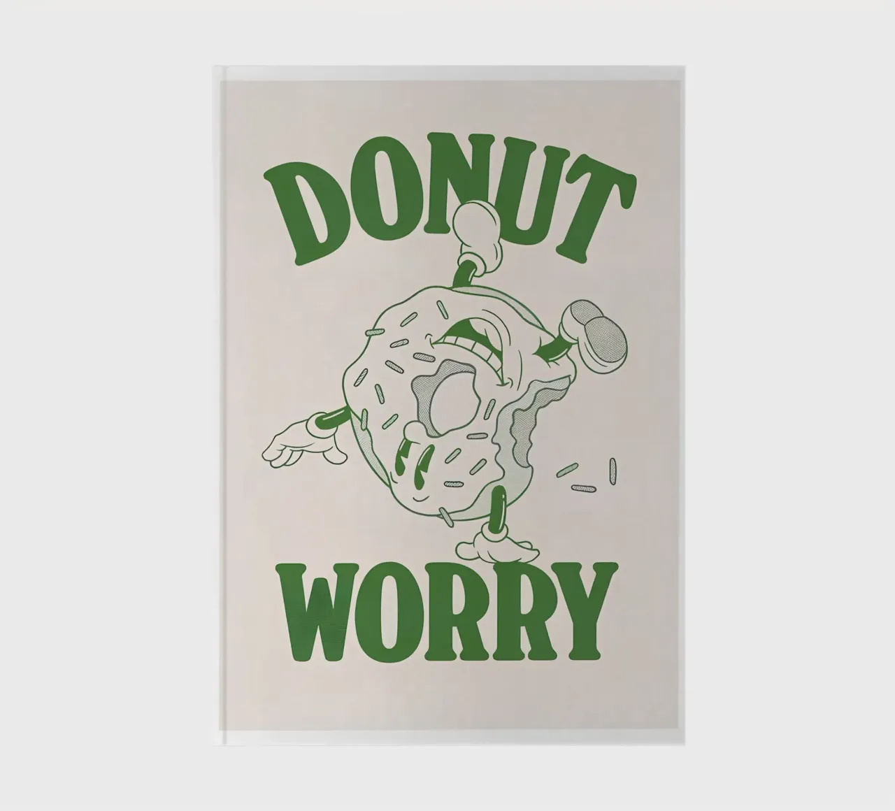 "Donut Worry Be Happy" Retro Sweet Groovy Pop Art Print notebook by NorwesClub