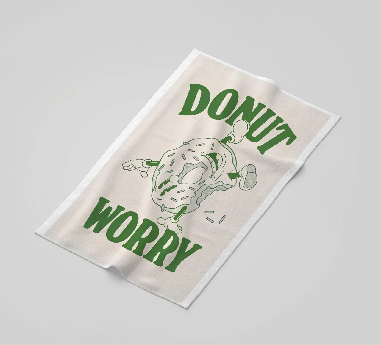 "Donut Worry Be Happy" Retro Sweet Groovy Pop Art Print toalla de playa de NorwesClub