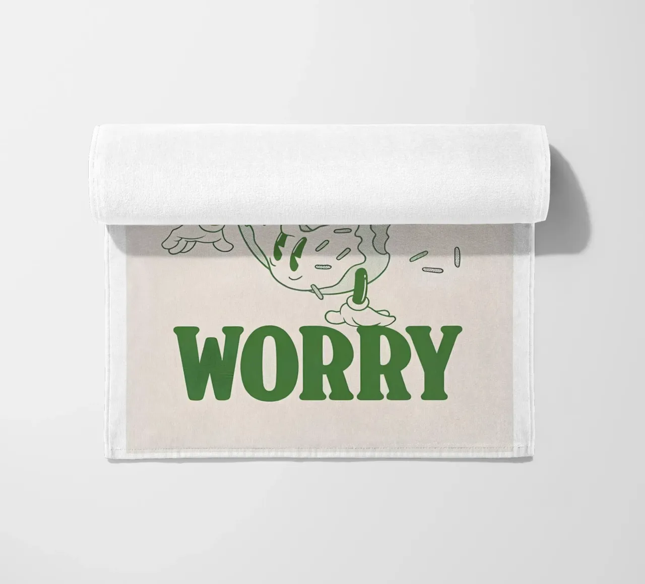 "Donut Worry Be Happy" Retro Sweet Groovy Pop Art Print toalla de playa de NorwesClub