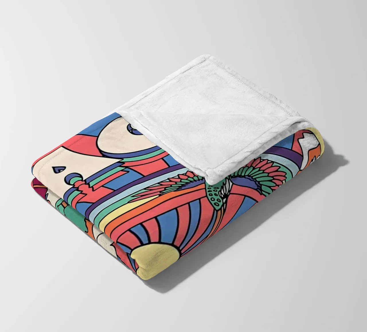 Pop Art "Peace" Psichedelico Groovy anni '70 floreale a raggi di sole coperta in pile da NorwesClub