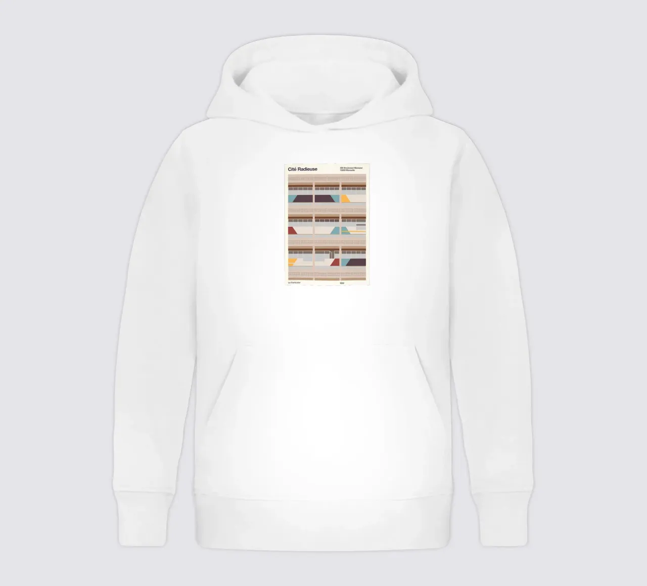 Le Corbusier La Cité Radieuse Abstract Brutalist Art Print sudadera con capucha para niño de NorwesClub