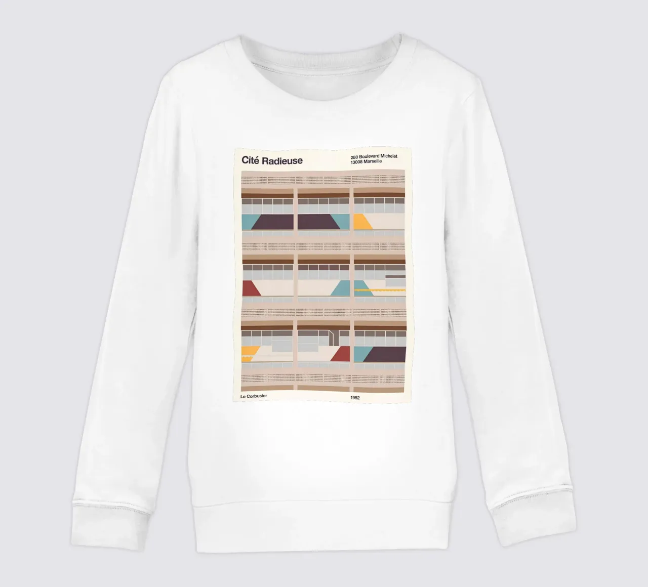 Le Corbusier La Cité Radieuse Abstract Brutalist Art Print sudadera para niño de NorwesClub