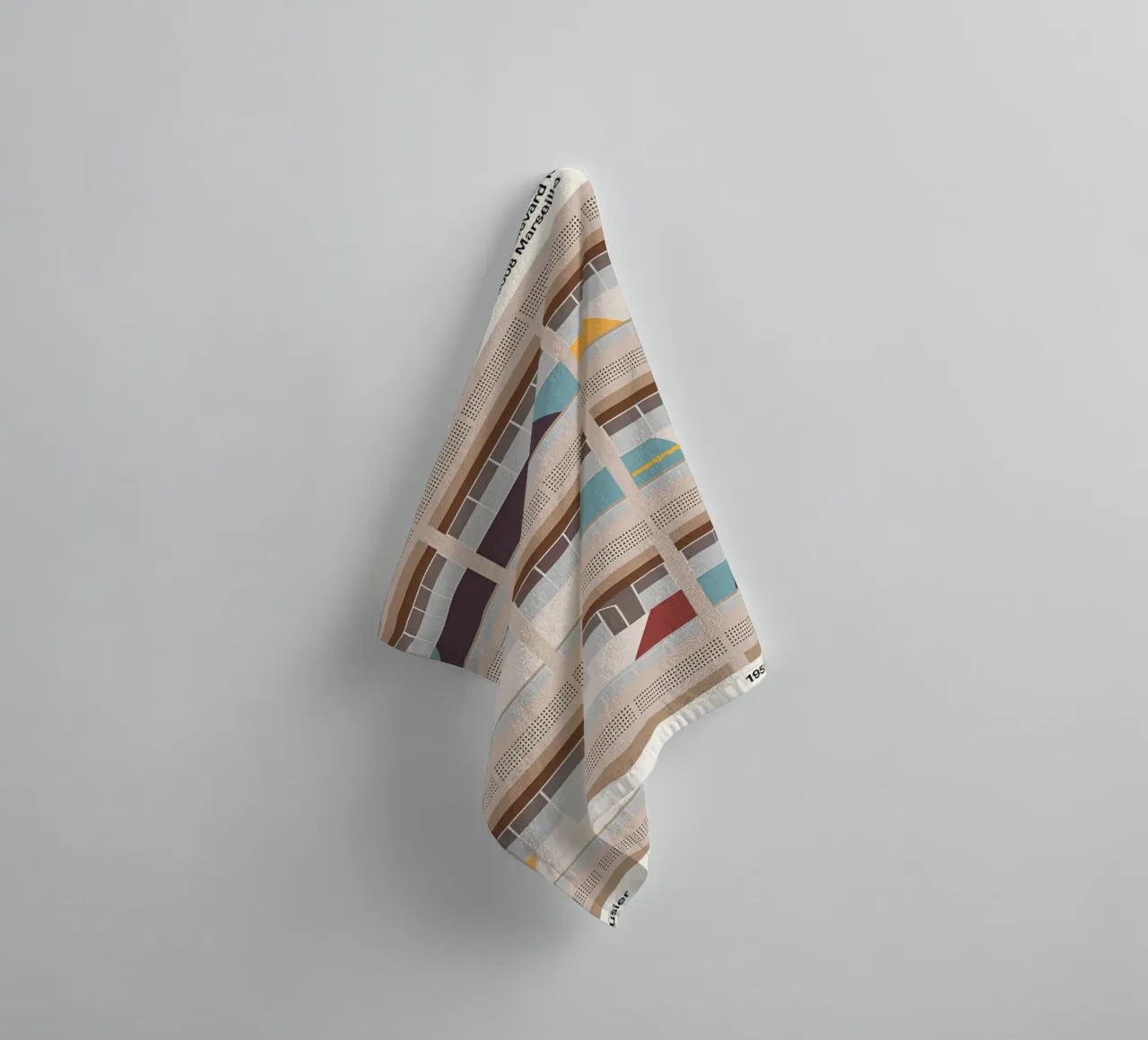 Le Corbusier La Cité Radieuse Abstract Brutalist Art Print towel by NorwesClub