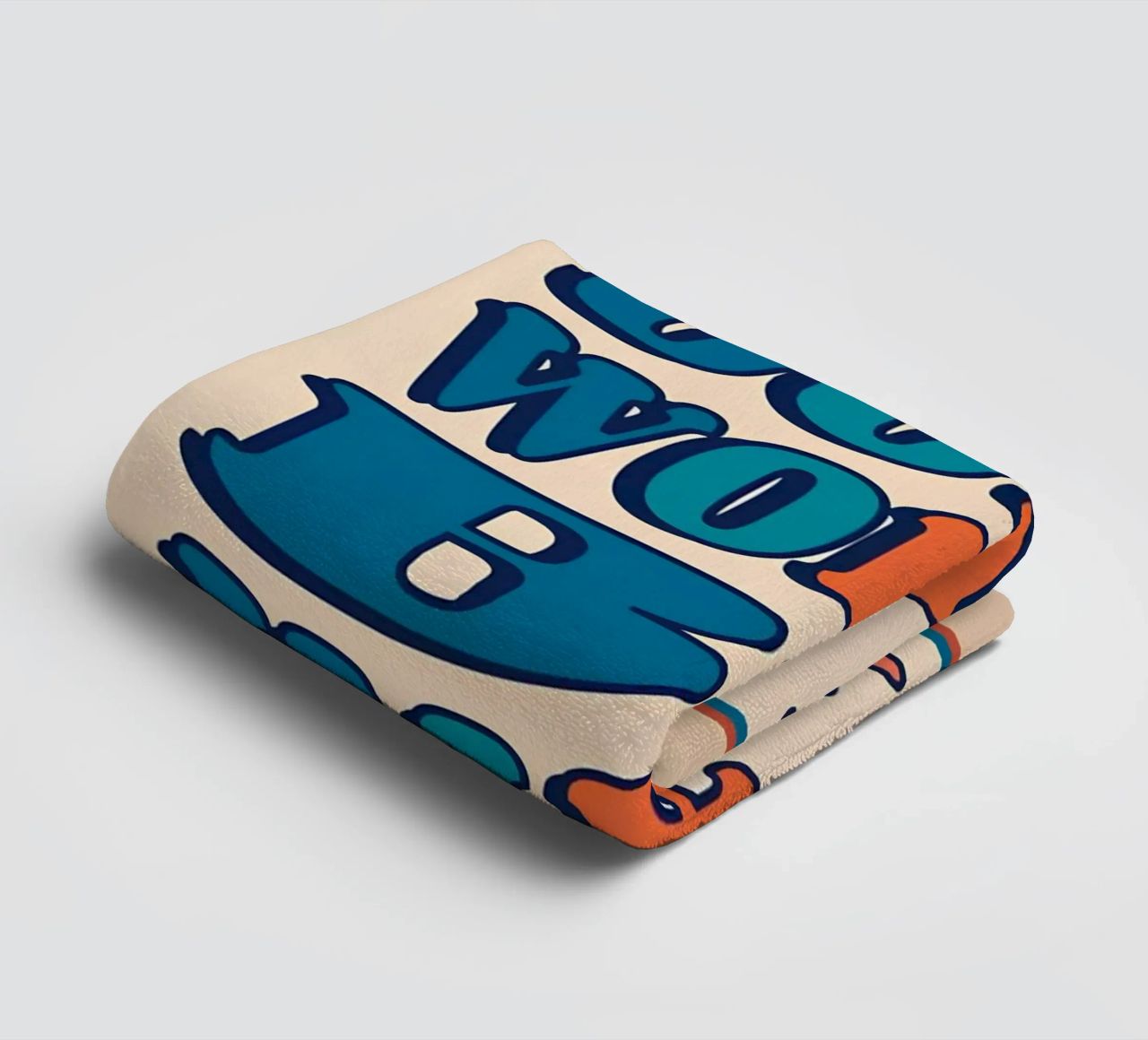 "Don't Worry Be Happy" Retro Groovy Optimistic Art Print towel by NorwesClub