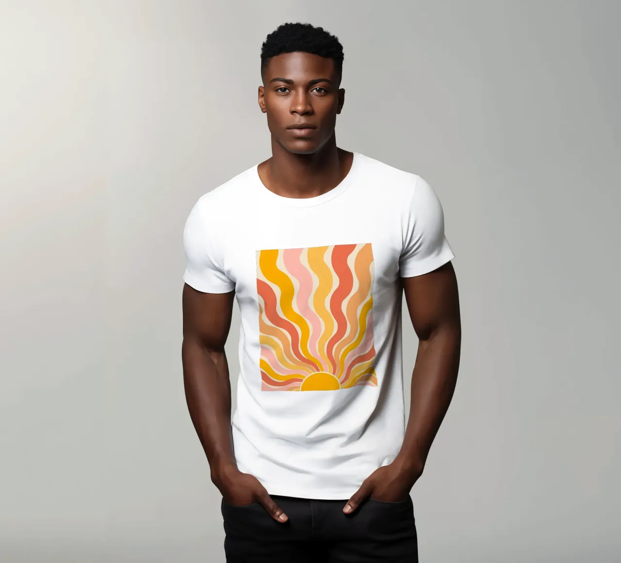 Retro 70s Groovy Abstract Psychedelic Swirl Art Print camiseta de NorwesClub