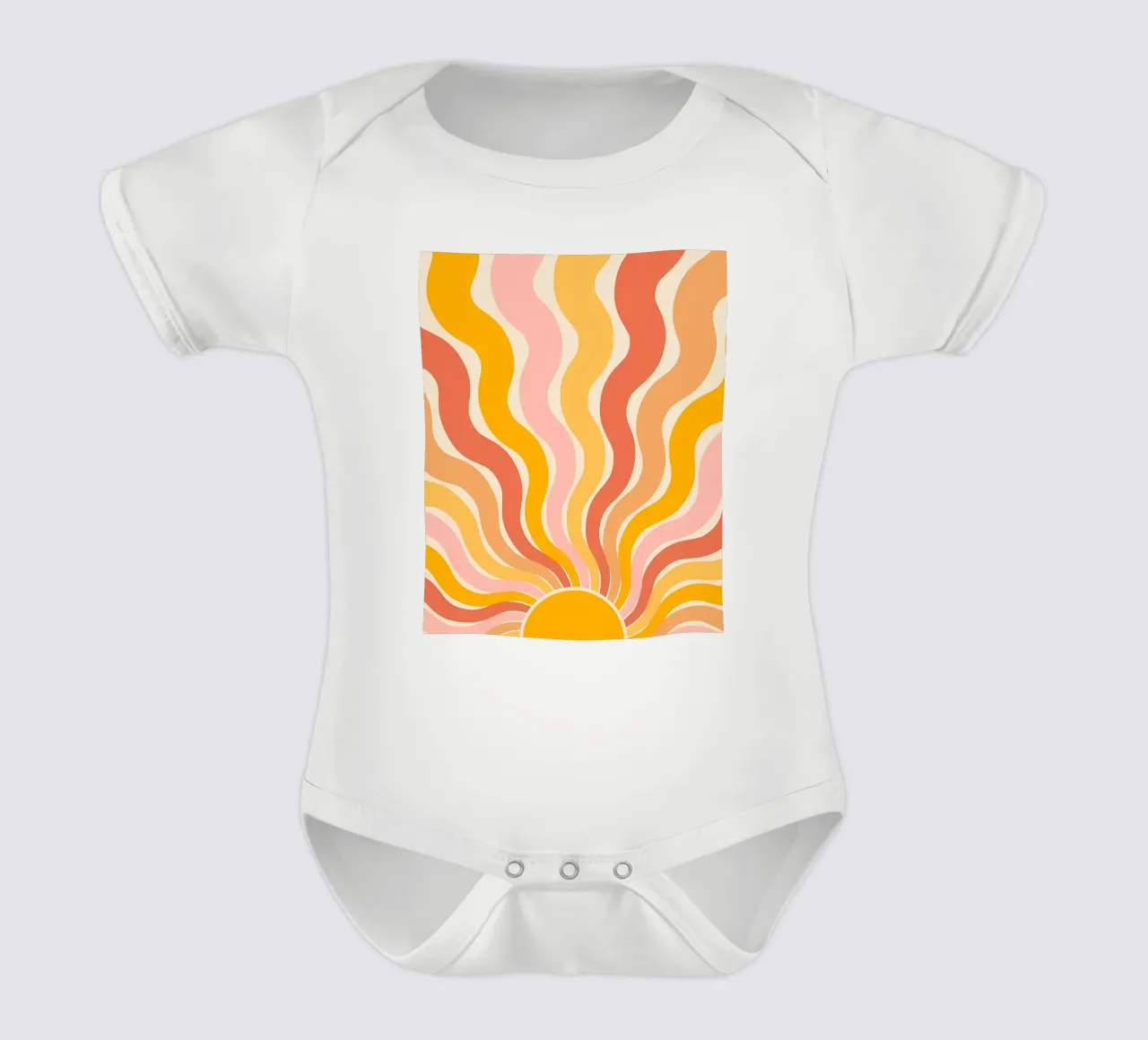 Retro 70s Groovy Abstracte Psychedelische Werveling Kunstdruk babyrompertje korte mouwen van NorwesClub