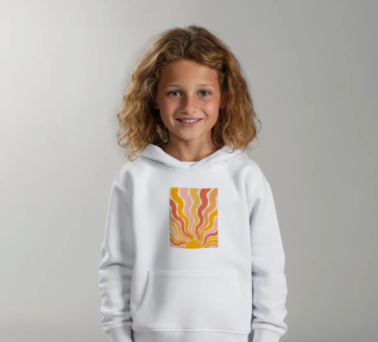 Retro 70s Groovy Abstract Psychedelic Swirl Art Print sudadera con capucha para niño de NorwesClub