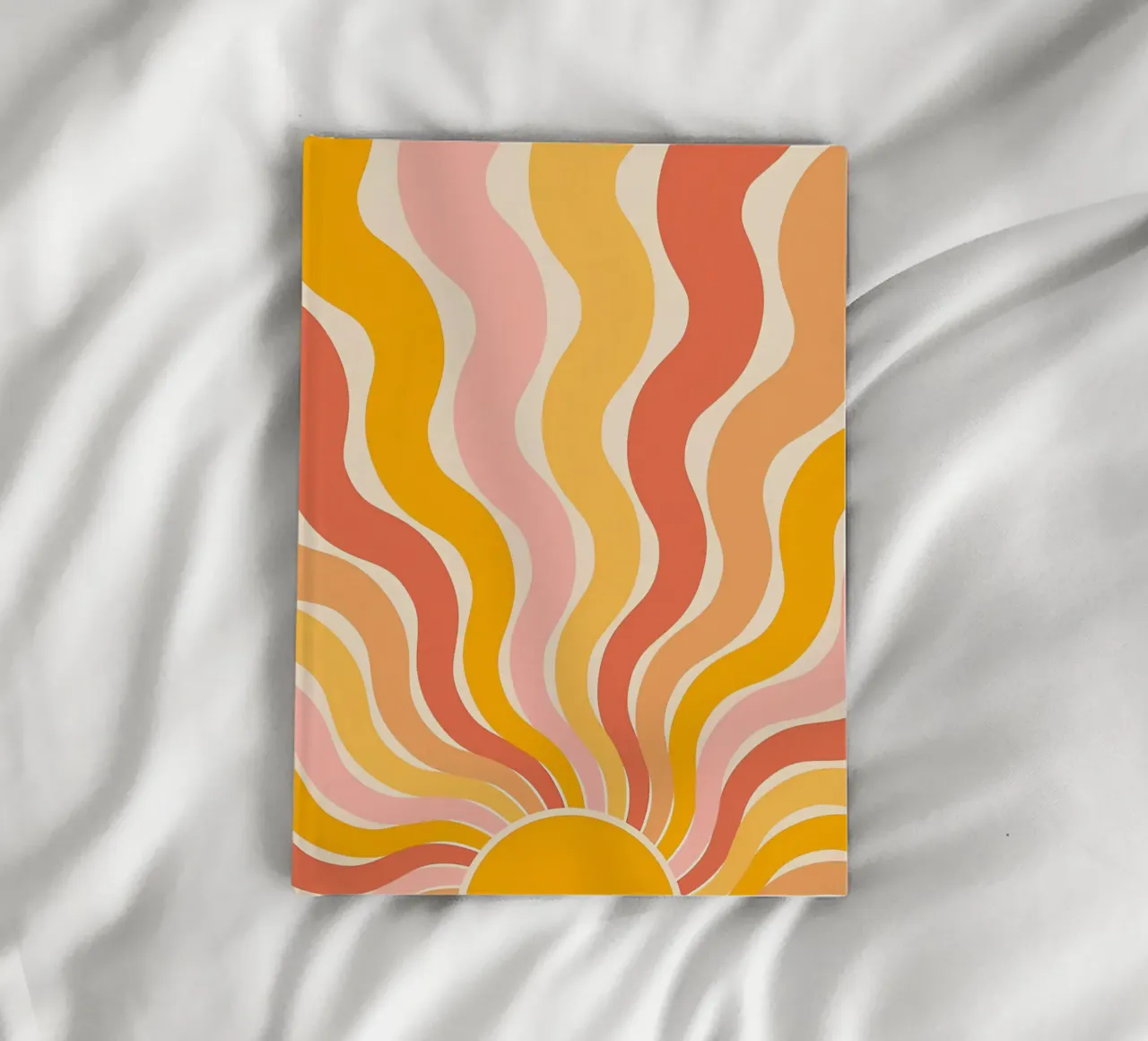 Retro 70s Groovy Abstract Psychedelic Swirl Art Print notebook by NorwesClub