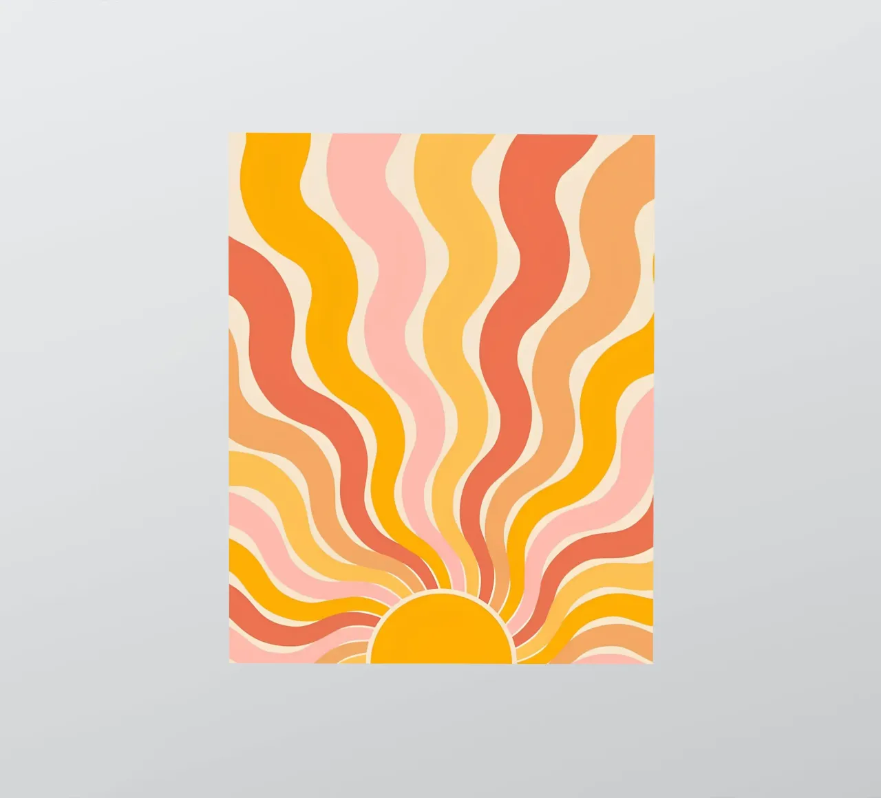 Retro 70s Groovy Abstract Psychedelic Swirl Art Print pegatina de NorwesClub