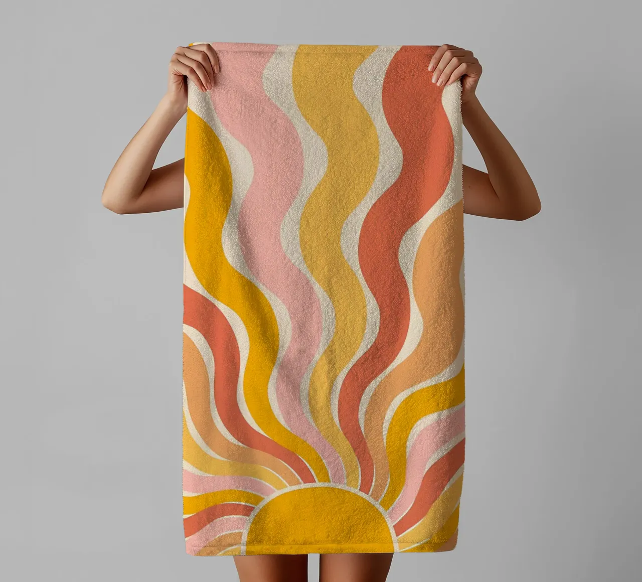 Retro 70s Groovy Abstract Psychedelic Swirl Art Print towel by NorwesClub
