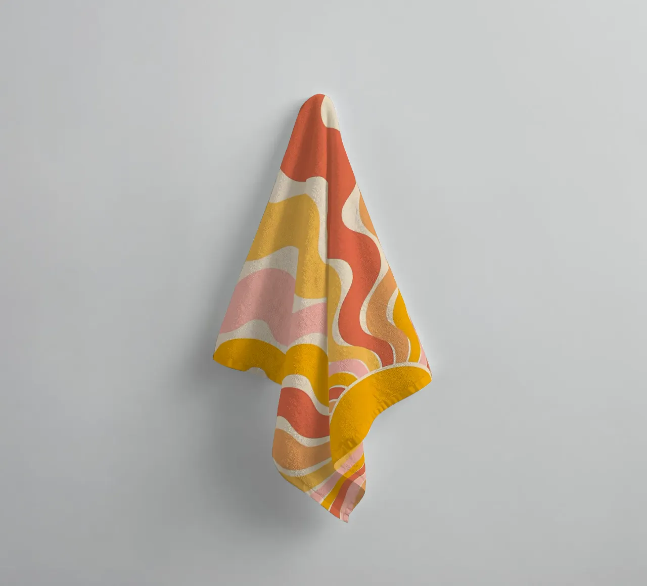 Retro 70s Groovy Abstract Psychedelic Swirl Art Print towel by NorwesClub