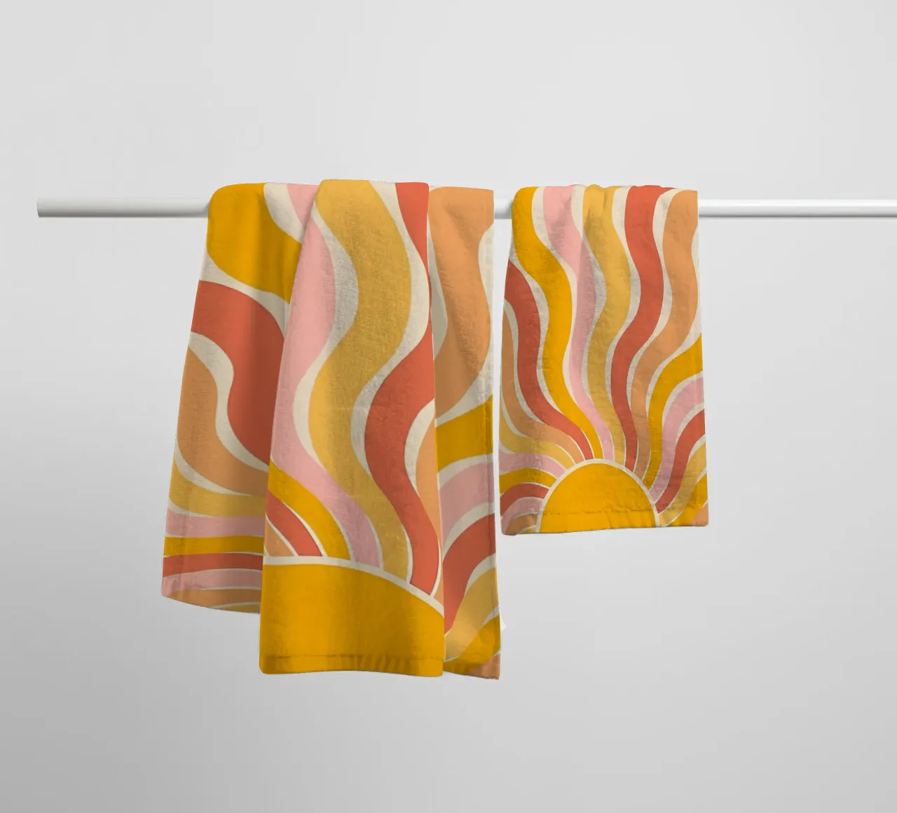 Retro 70s Groovy Abstract Psychedelic Swirl Art Print towel by NorwesClub