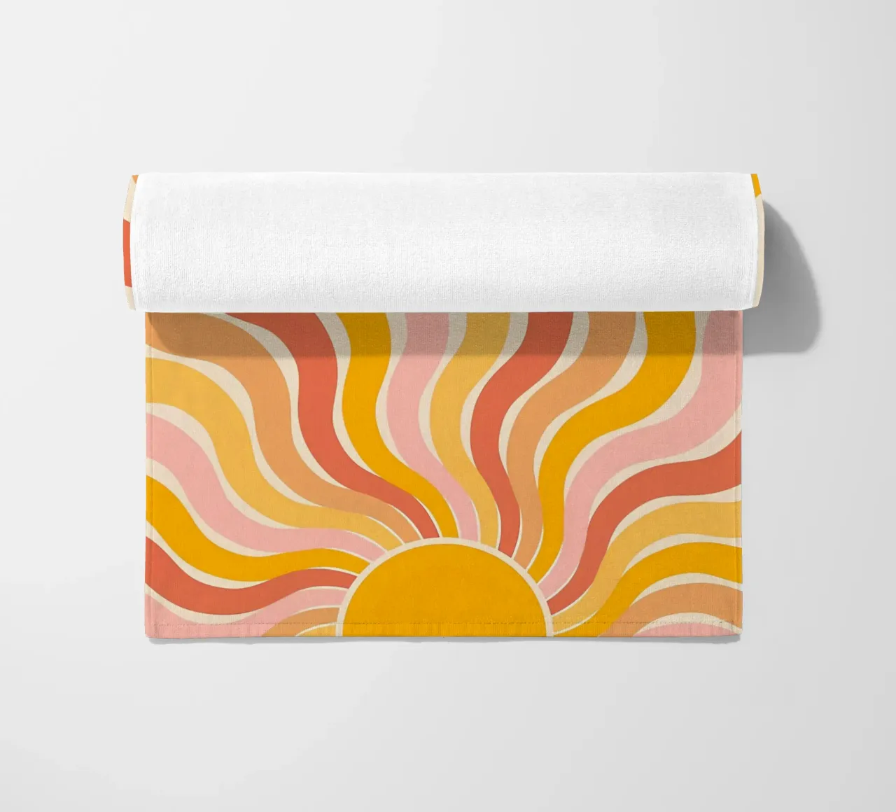 Retro 70s Groovy Abstract Psychedelic Swirl Art Print toalla de playa de NorwesClub