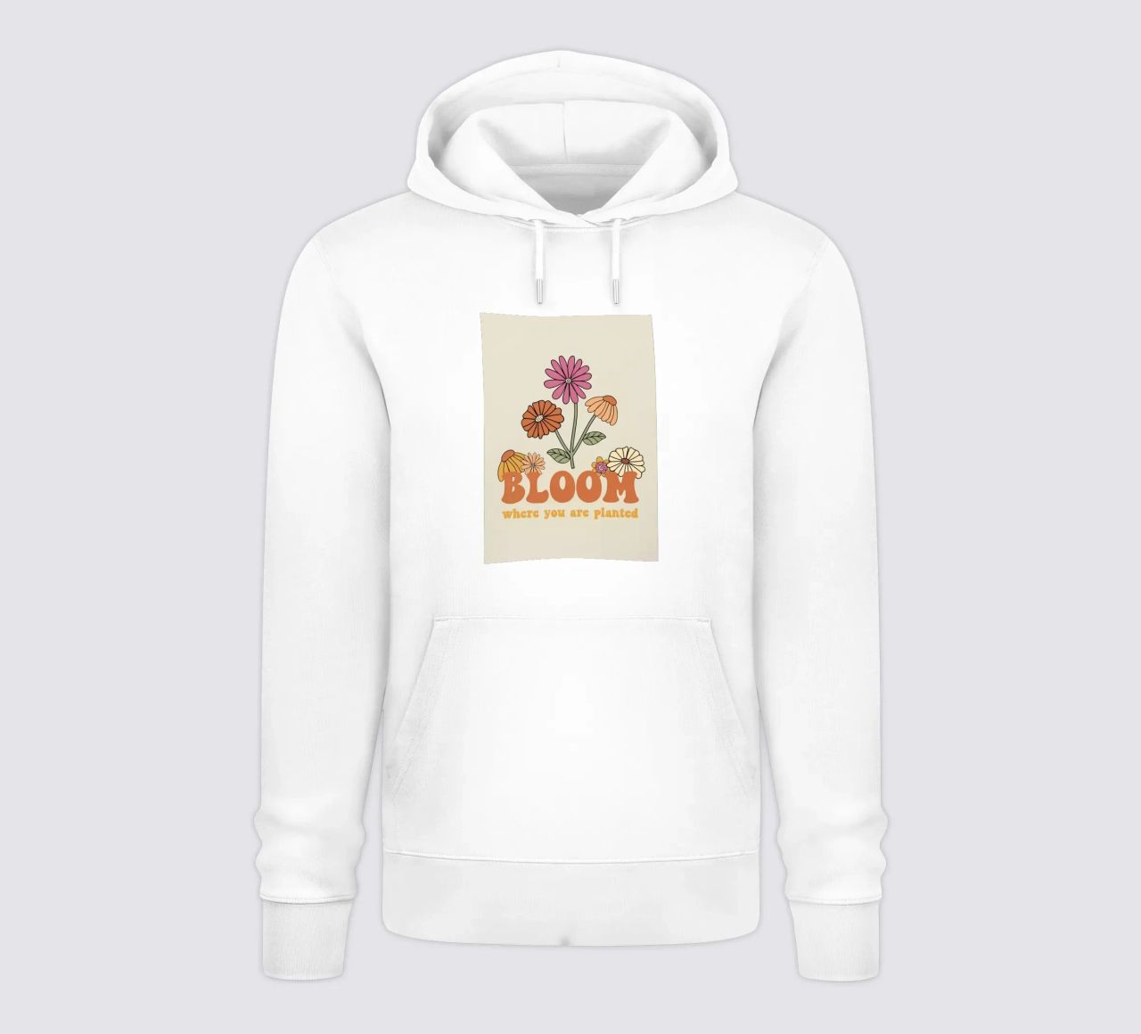 Arte della crescita ottimistica floreale retrò "Bloom Where Planted". felpa con cappuccio da NorwesClub